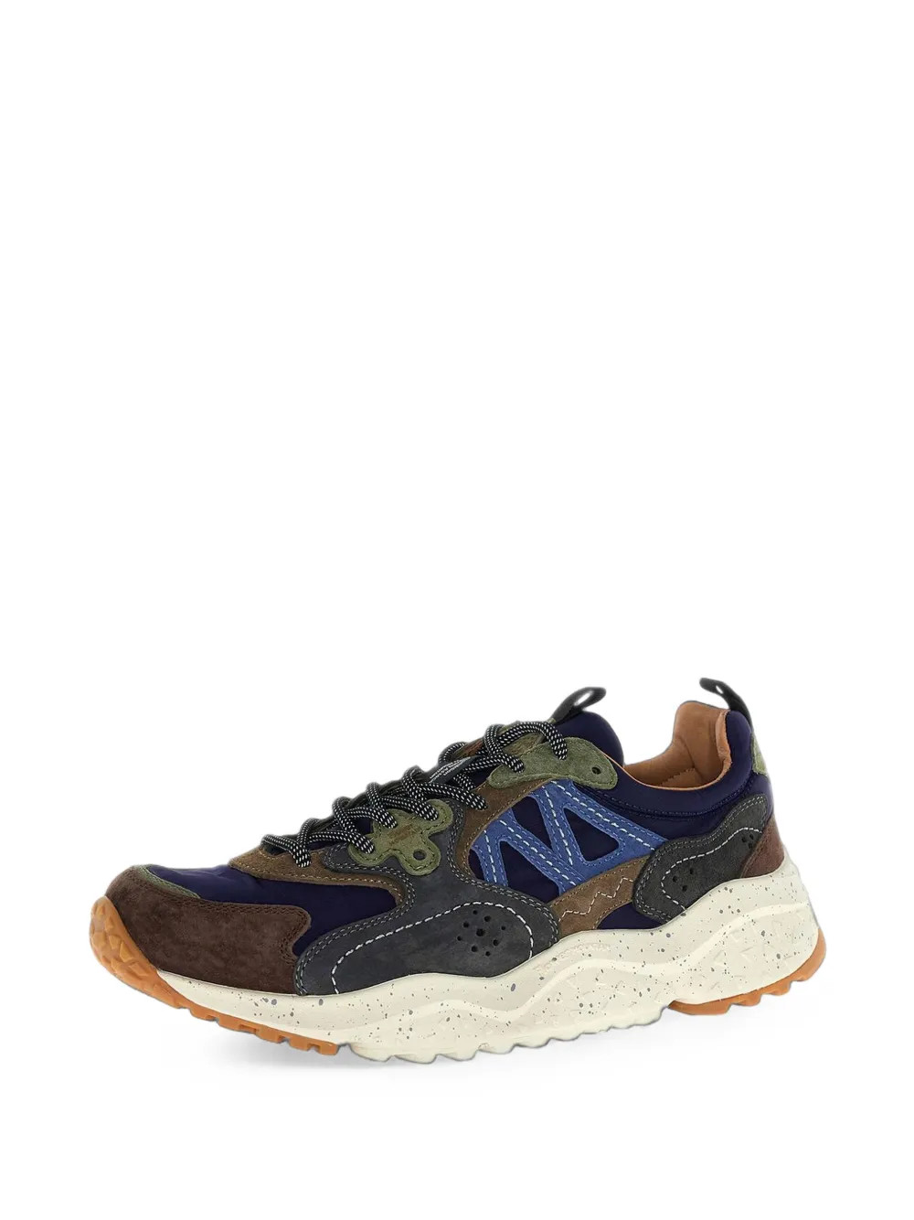 FLOWER MOUNTAIN panelled lace-up sneakers Blauw