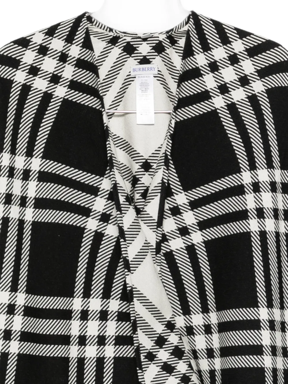 Burberry Geruite cape Zwart