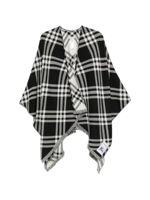 Burberry check frayed cape