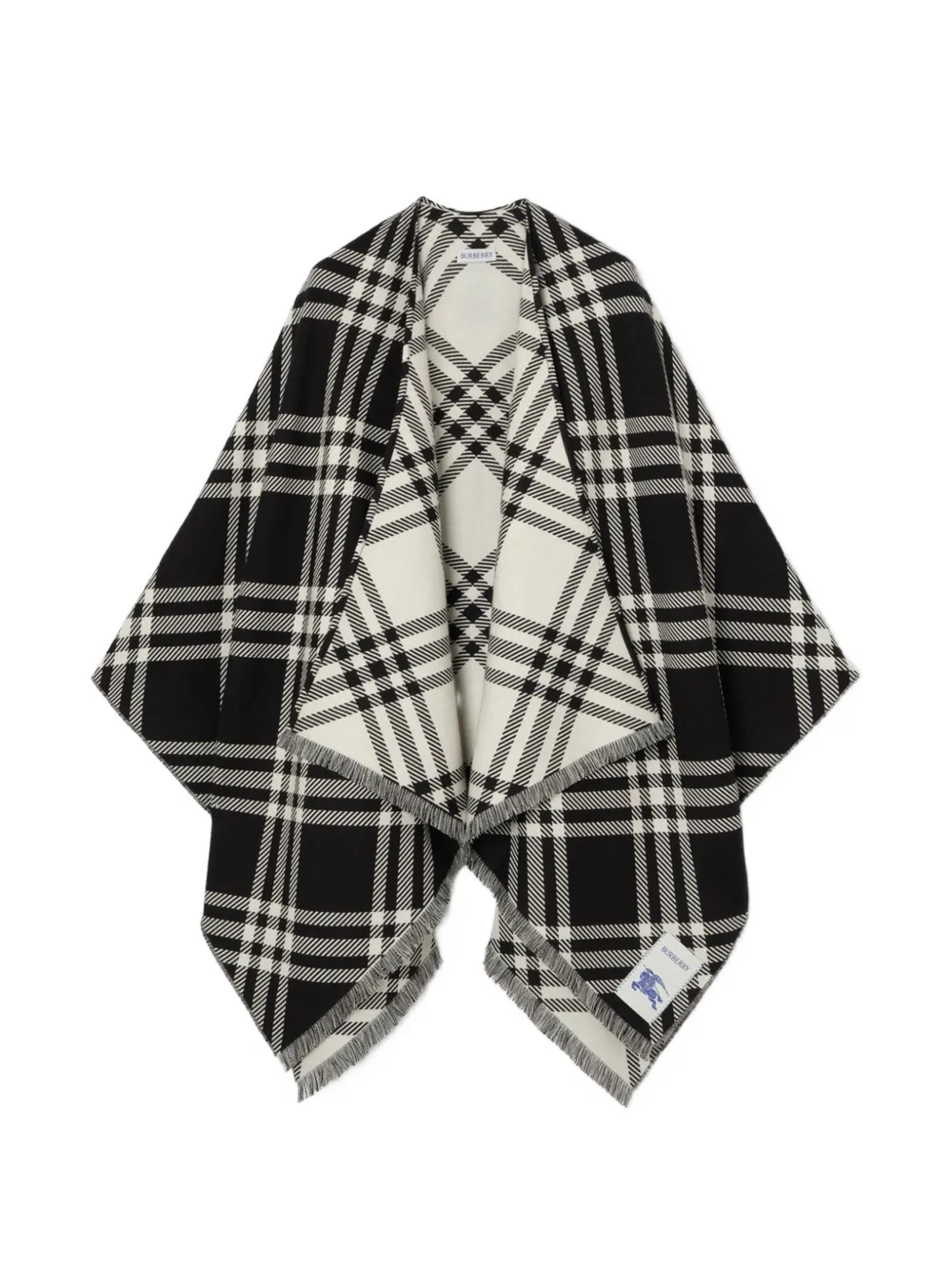 Burberry Geruite cape Zwart