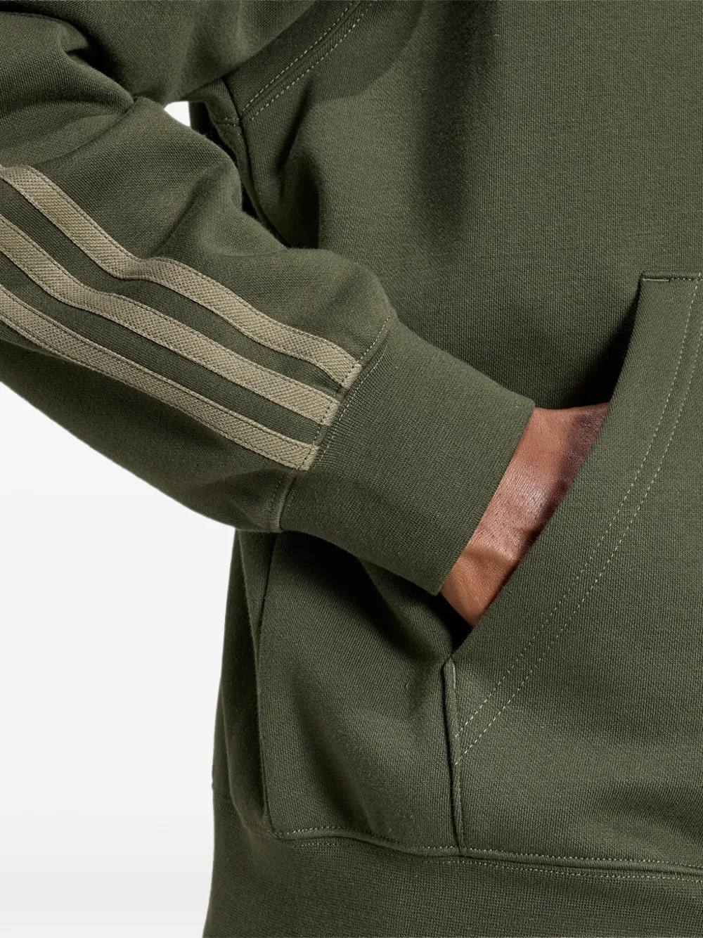 adidas logo-embroidered zip-up hoodie Groen