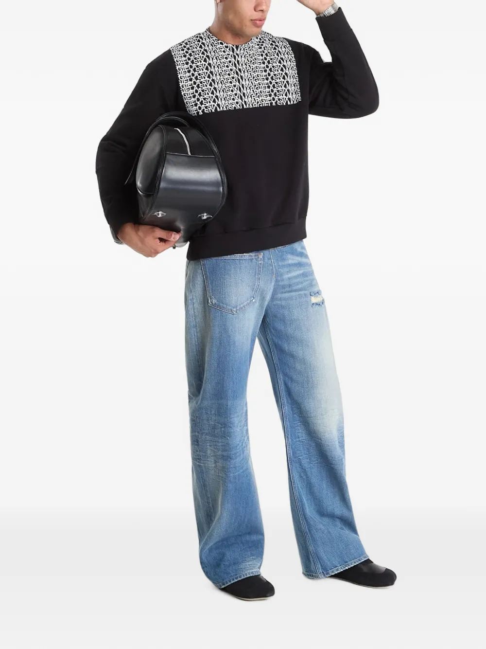 MM6 Maison Margiela Sweater met logoprint Zwart
