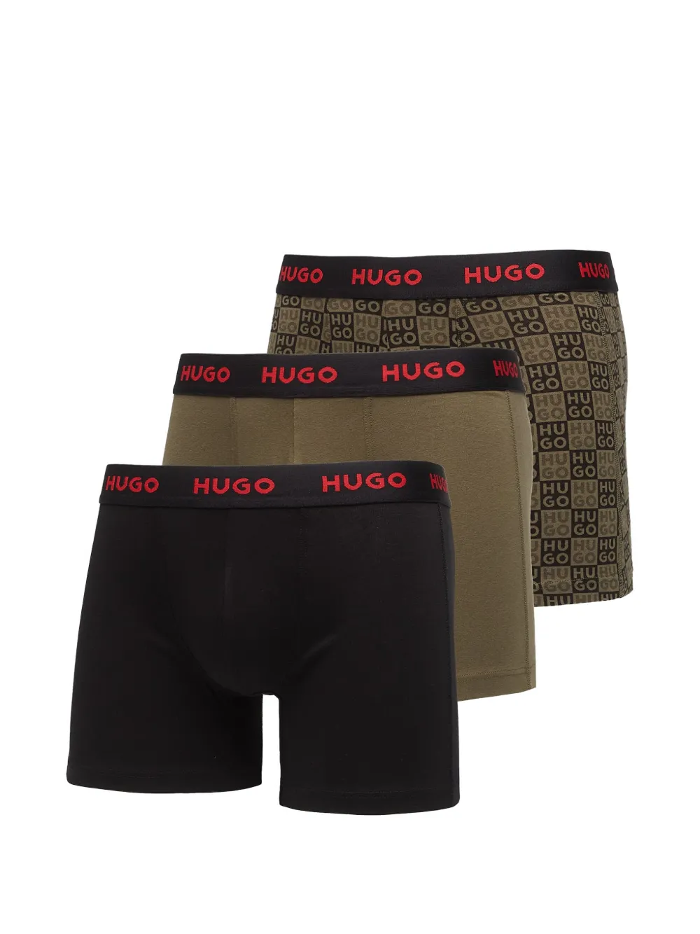 HUGO three-pack boxer briefs in stretch cotton - Schwarz