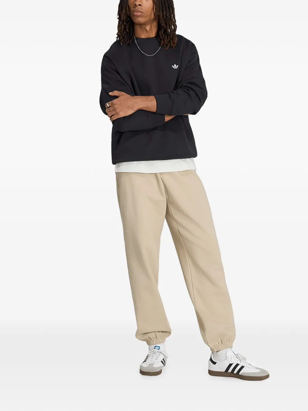 adidas Trefoil essentials loose fleece pants Beige