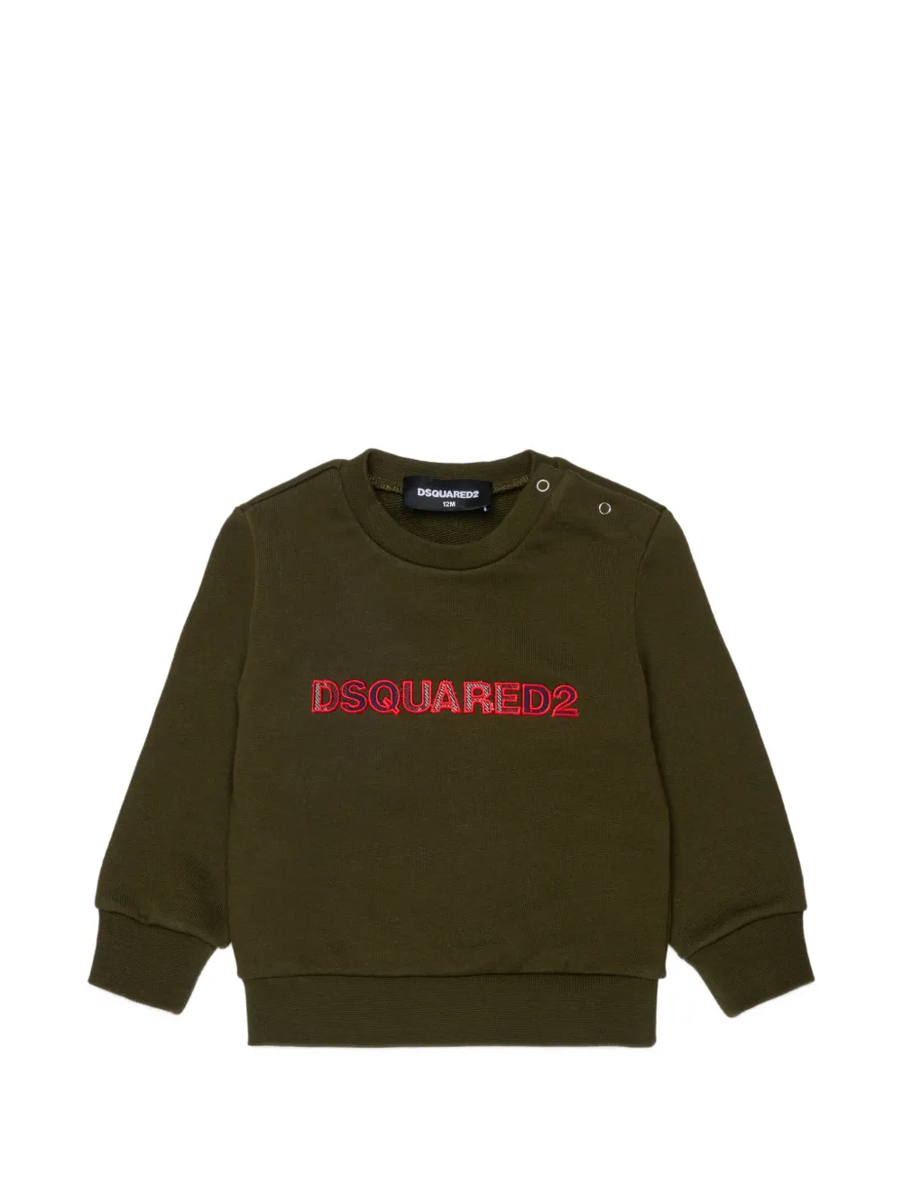 DSQUARED2 KIDS logo-embroidered press-stud sweatshirt - Verde