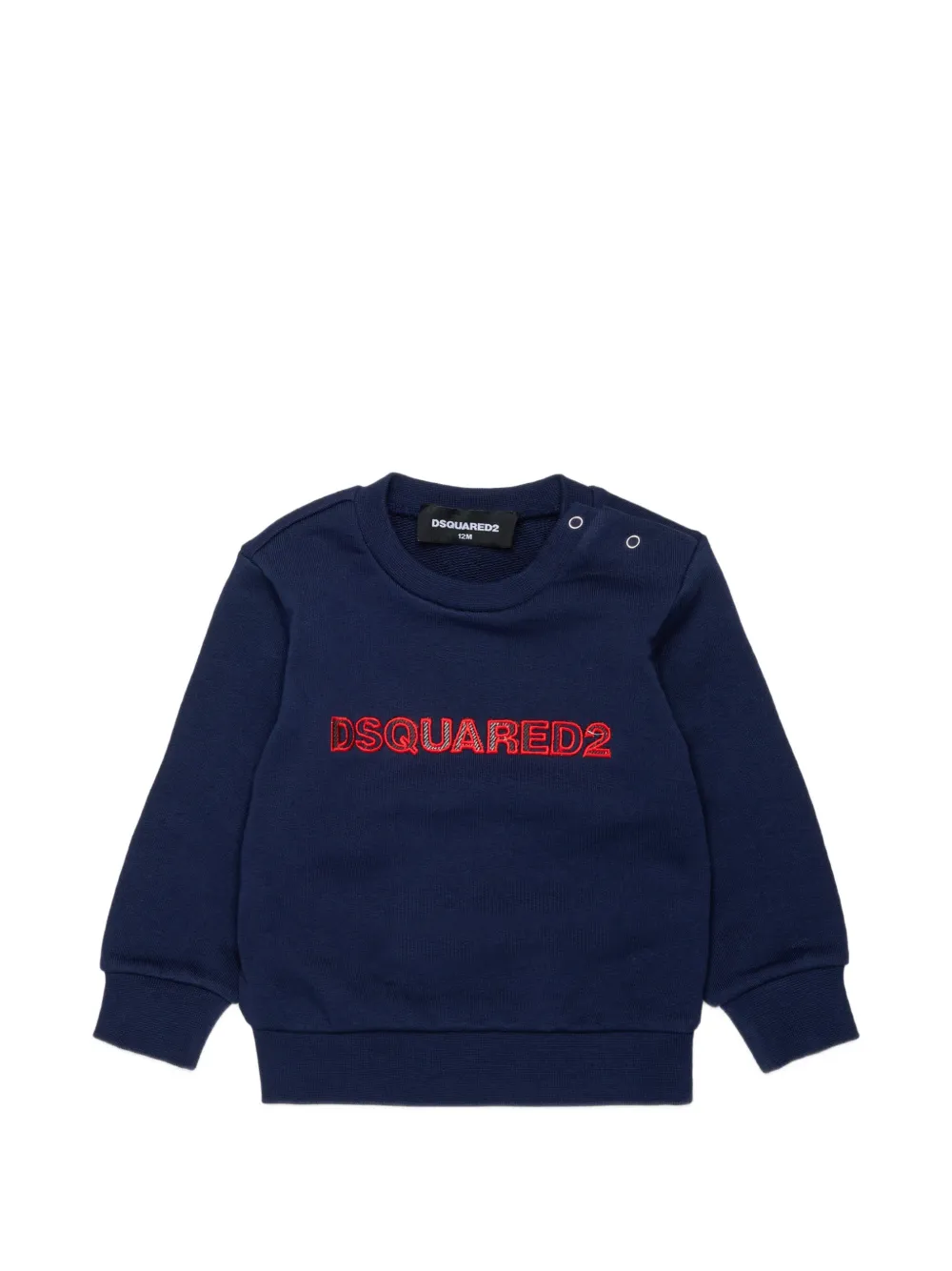 DSQUARED2 KIDS logo-embroidered shoulder-button sweatshirt - Blu