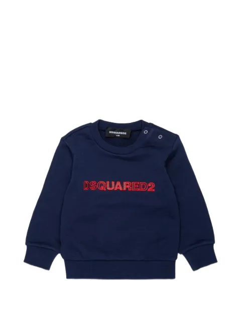 DSQUARED2 KIDS logo-embroidered shoulder-button sweatshirt