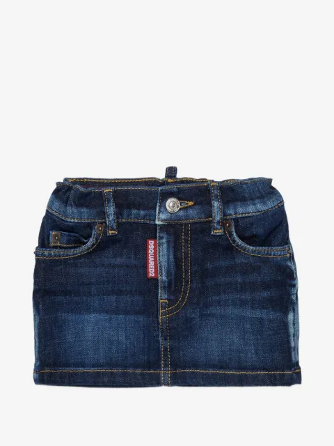 DSQUARED2 KIDS embroidered-pocket denim mini skirt