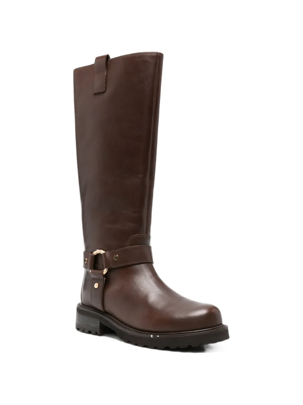 TWINSET leather ankle boots Bruin
