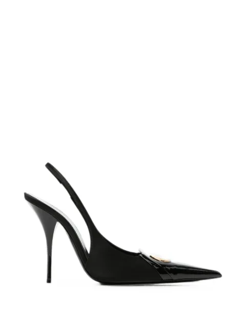 Saint Laurent Louis slingback pumps in patent leather and satin