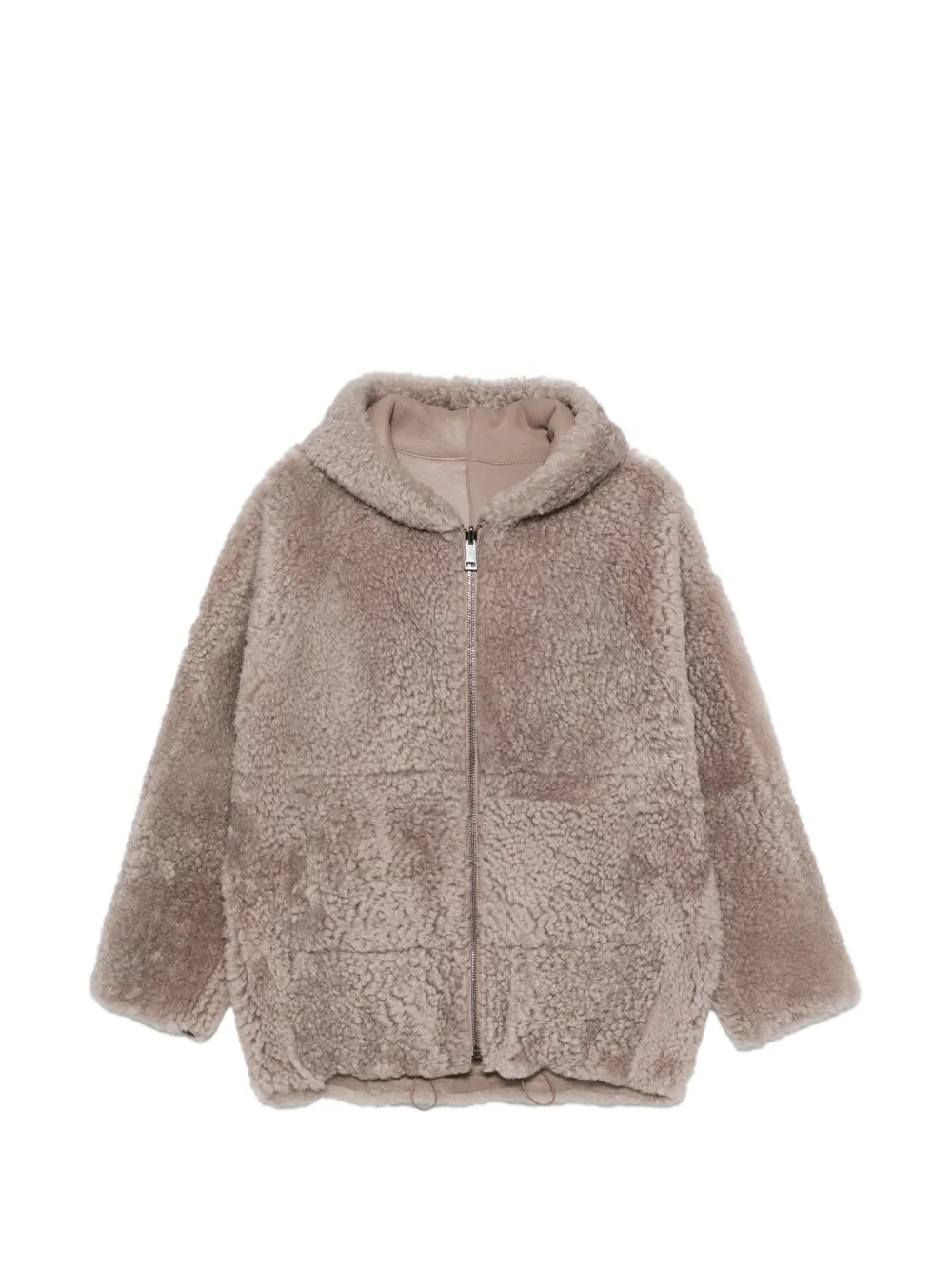 Simonetta Ravizza Wendbare Bart R Kapuzenjacke aus Shearling - Nude
