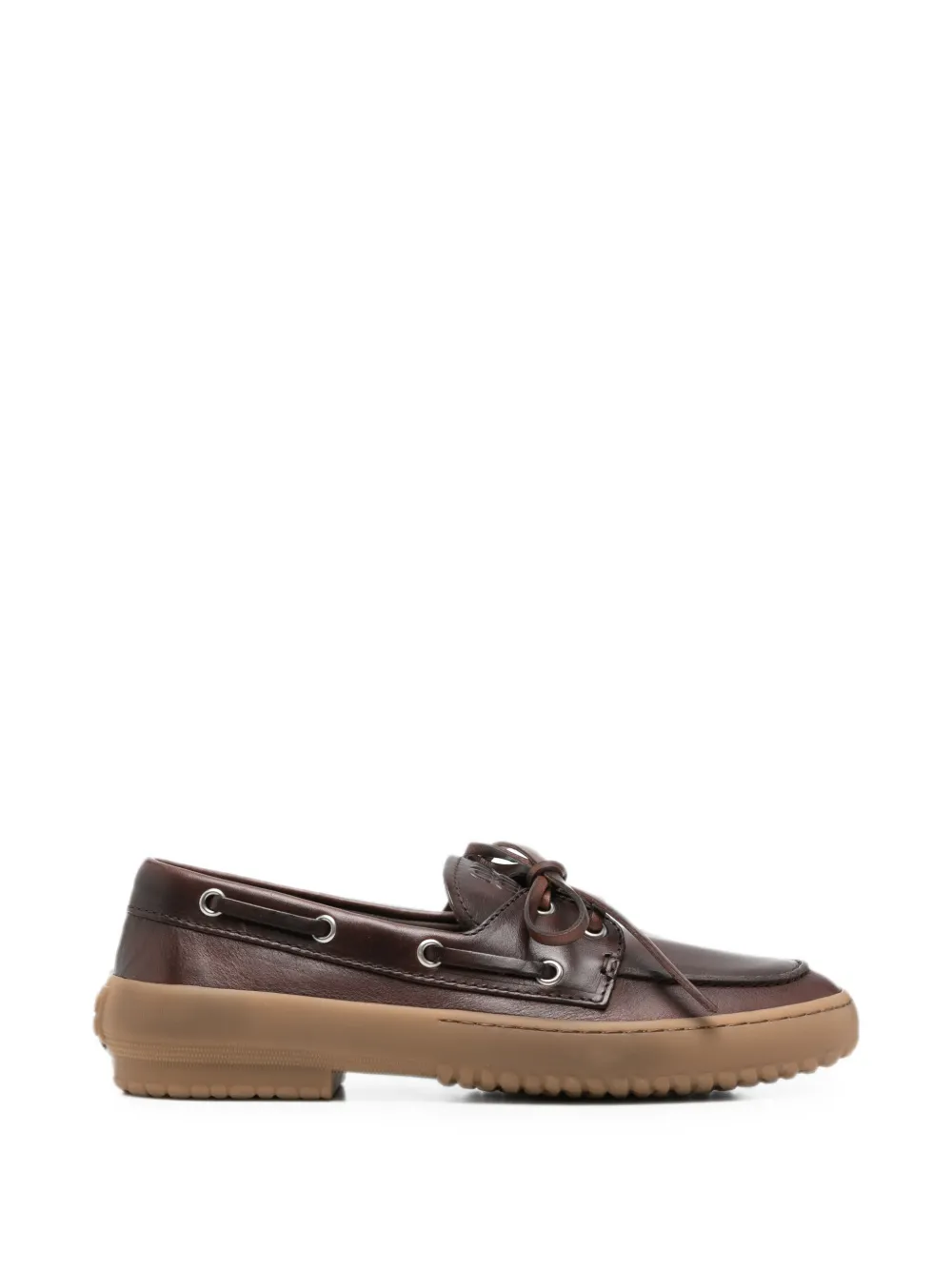 Miu Miu lace-up leather loafers - Braun