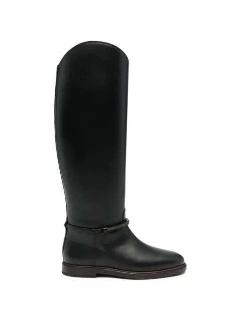 Brunello Cucinelli Monili-chain leather boots