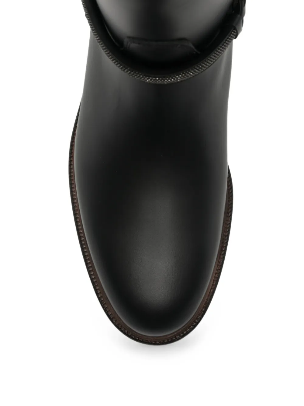 Brunello Cucinelli Monili-chain leather boots Zwart