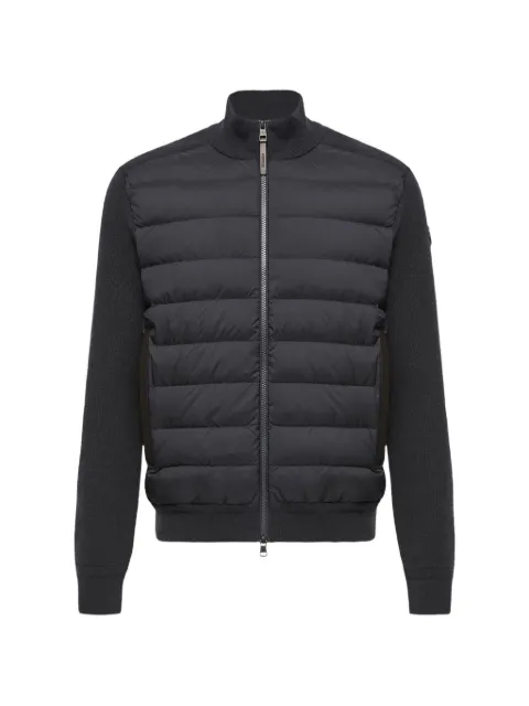 Moncler wool & cashmere blend padded zip-up cardigan