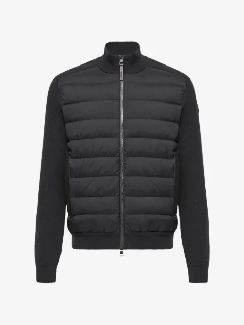 Moncler wool & cashmere blend padded zip-up cardigan