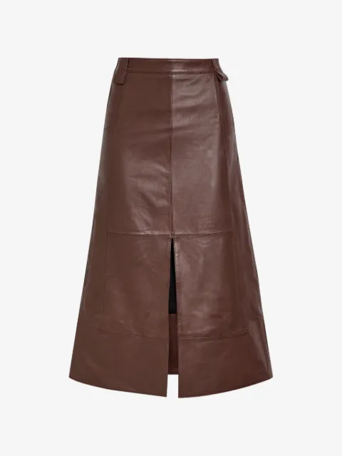 Skiim Farrah panelled leather midi skirt