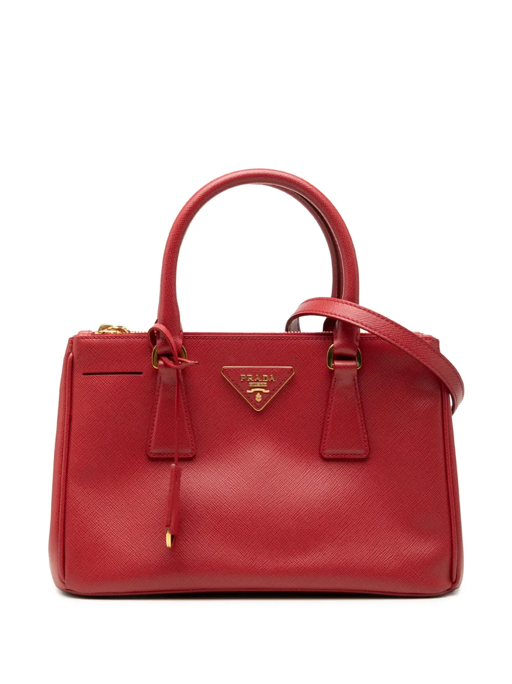 Prada Pre-Owned 2010-2026 Mini Saffiano Lux Galleria Double Zip satchel - Rot