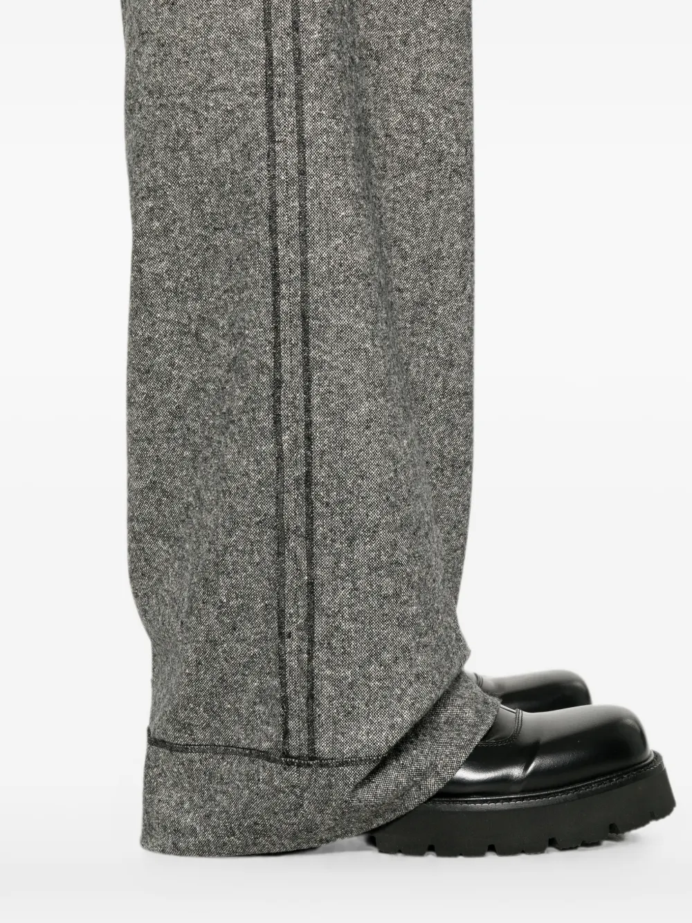 MM6 Maison Margiela Broek met wijde pijpen en riemlussen Grijs
