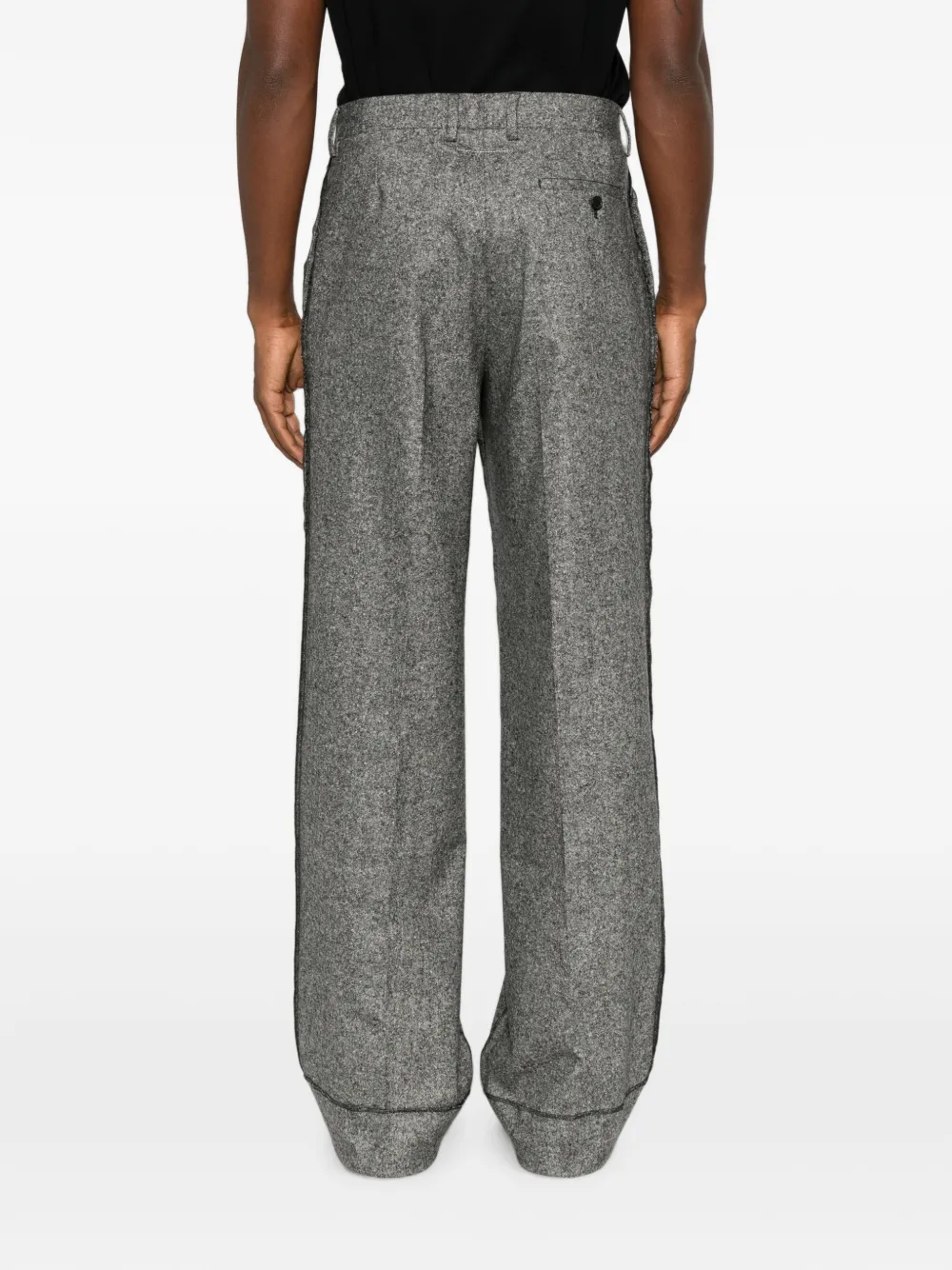 MM6 Maison Margiela Broek met wijde pijpen en riemlussen Grijs