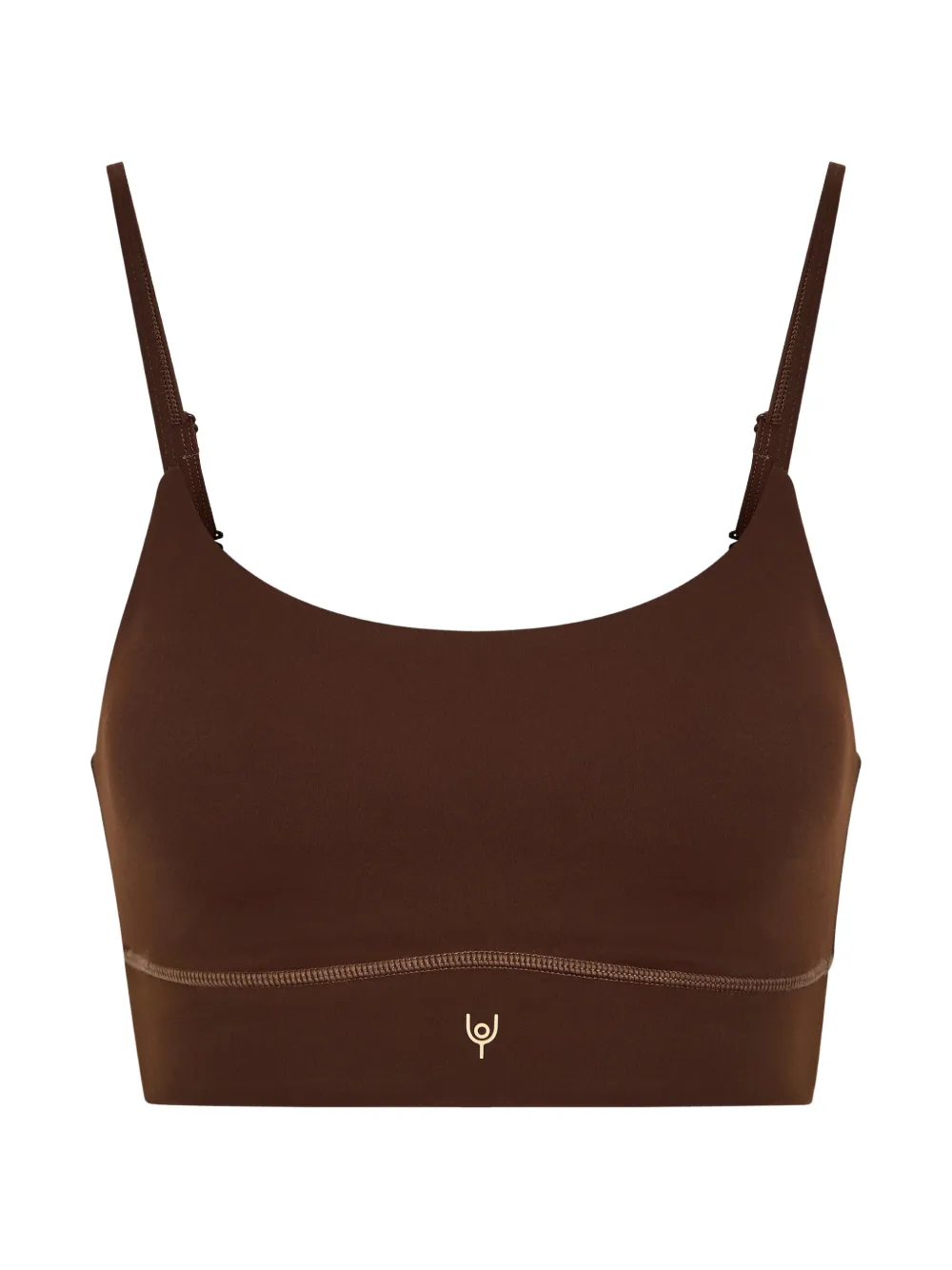 NOW YOU LIVE Reggiseno sportivo Leamington con logo - Marrone