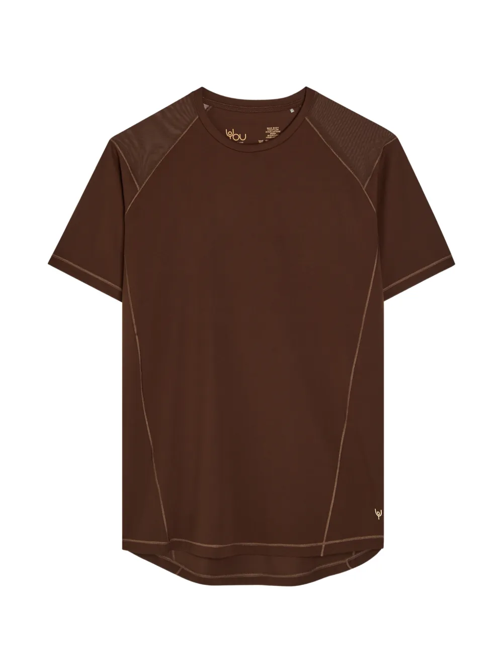 NOW YOU LIVE Waterley T-Shirt mit Mesh-Einsatz - Braun