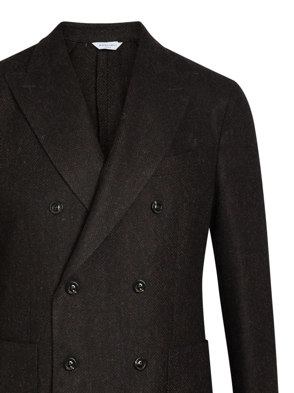 Boglioli Blazer met visgraat patroon Bruin