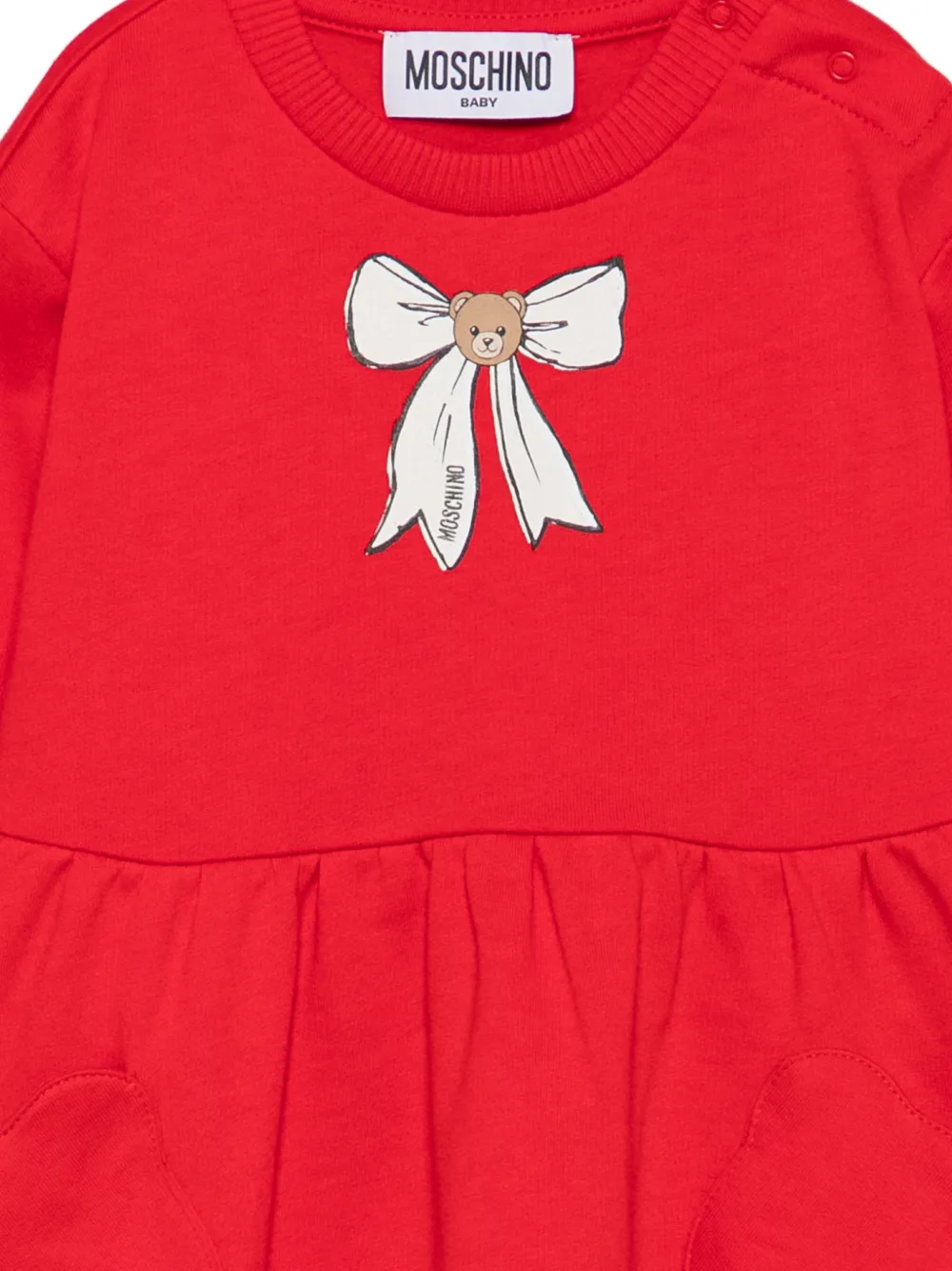 Moschino Kids Teddy Bear jurk met strikprint Rood