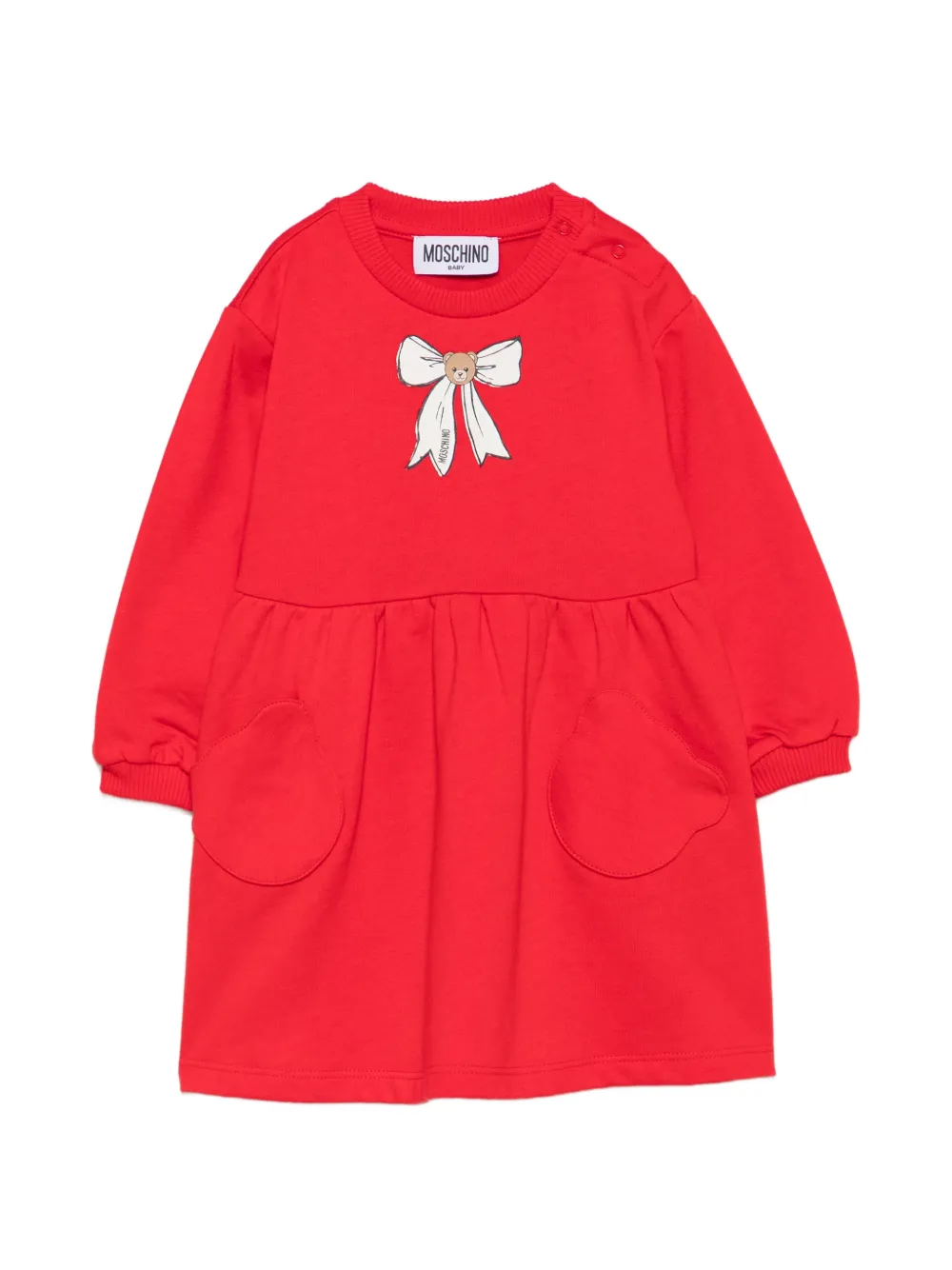 Moschino Kids Abito Teddy Bear con stampa - Rosso