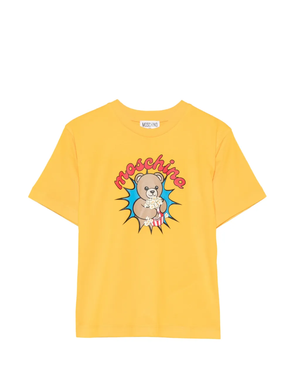 Moschino Kids Teddy Bear popcorn-print T-shirt Geel