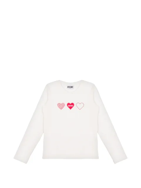 Moschino Kids heart-print long-sleeve T-shirt