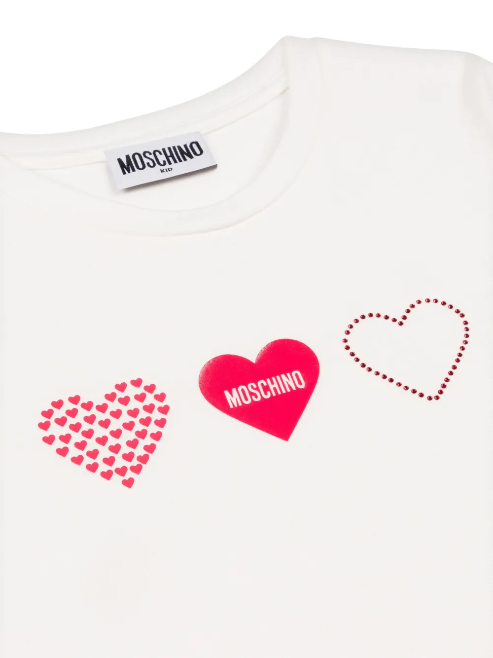 Moschino Kids T-shirt met hartprint Beige