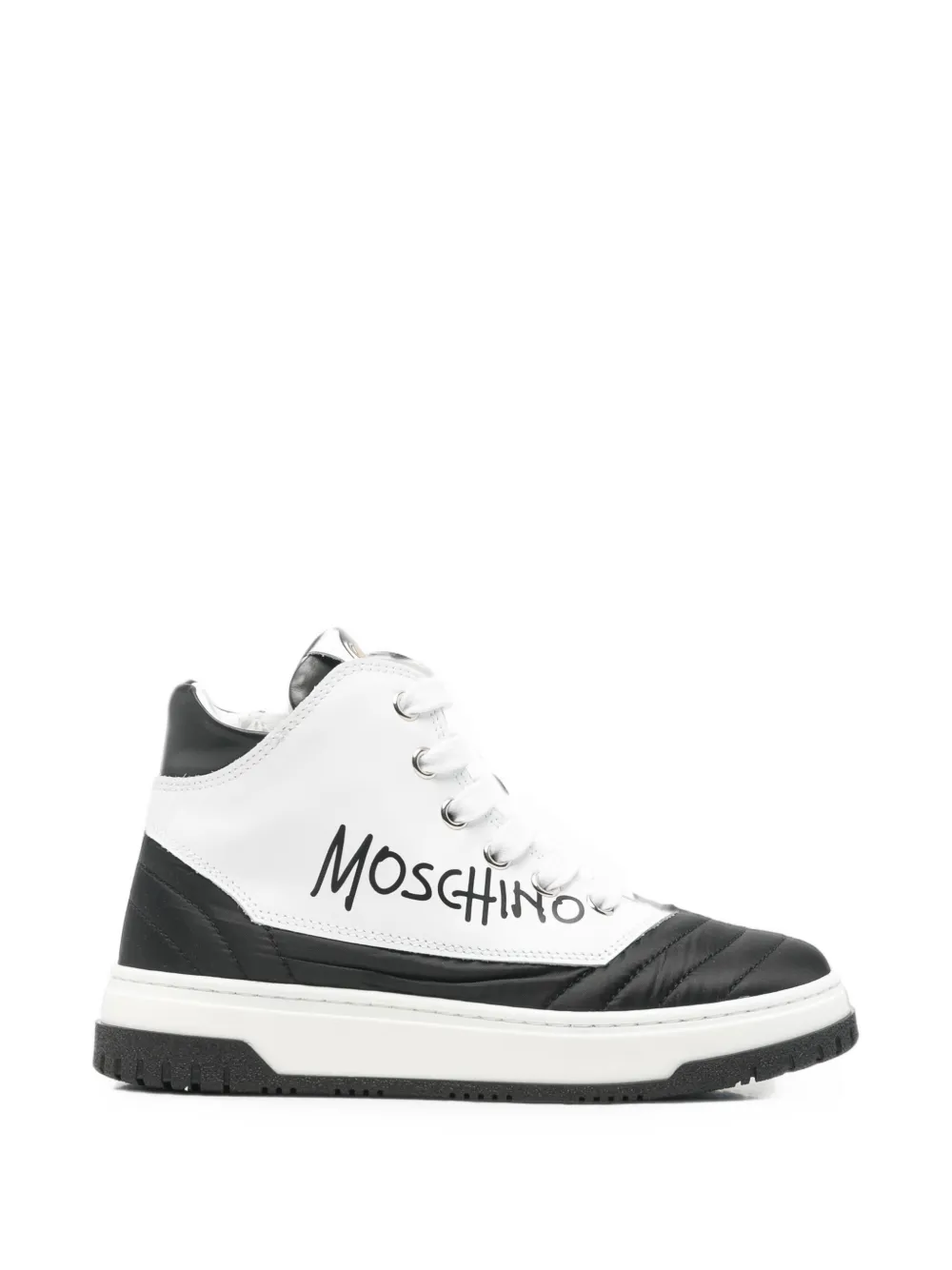 Moschino Kids logo-print panelled sneakers - Blanc Moschino Kids logo-print panelled sneakers - Blanc