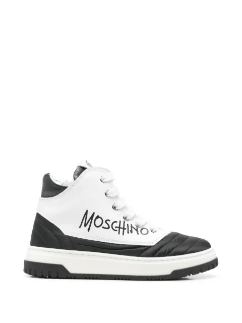 Moschino Kids logo-print panelled sneakers