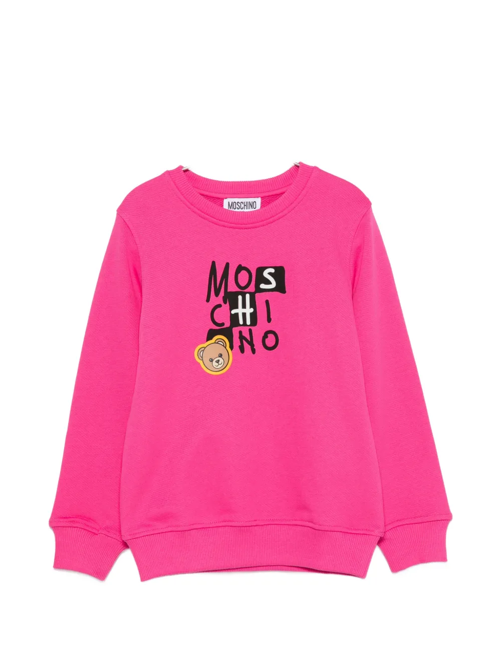 Moschino Kids logo-print Teddy Bear sweater - Rosa