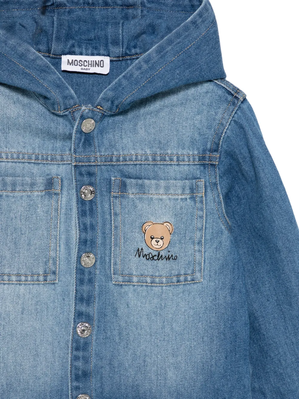 Moschino Kids Spijkerjack met capuchon Blauw