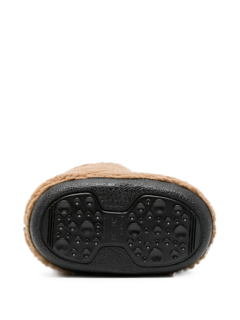 Moschino Kids Laarzen van imitatielamswol met logo-patch Bruin