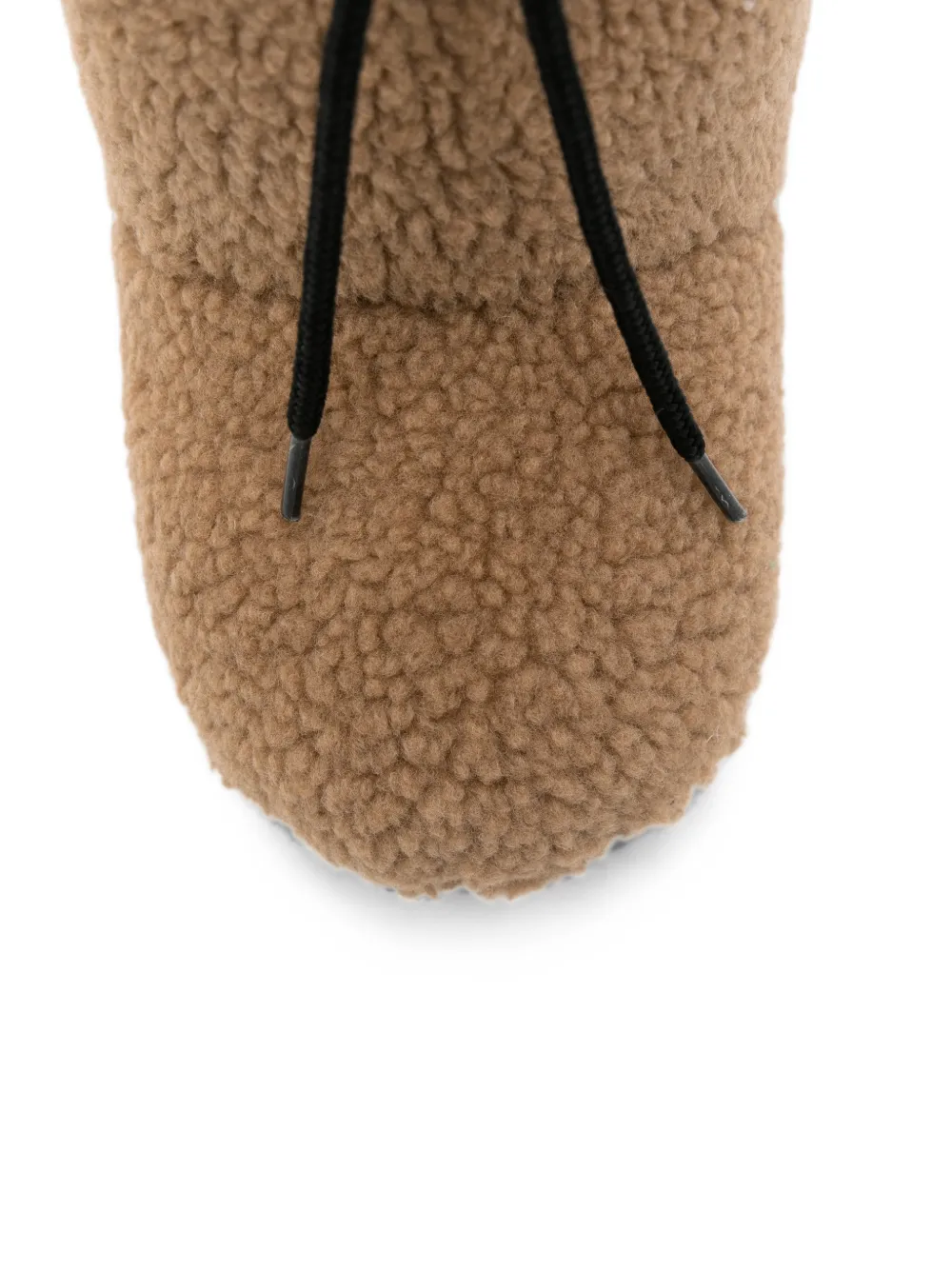 Moschino Kids Laarzen van imitatielamswol met logo-patch Bruin
