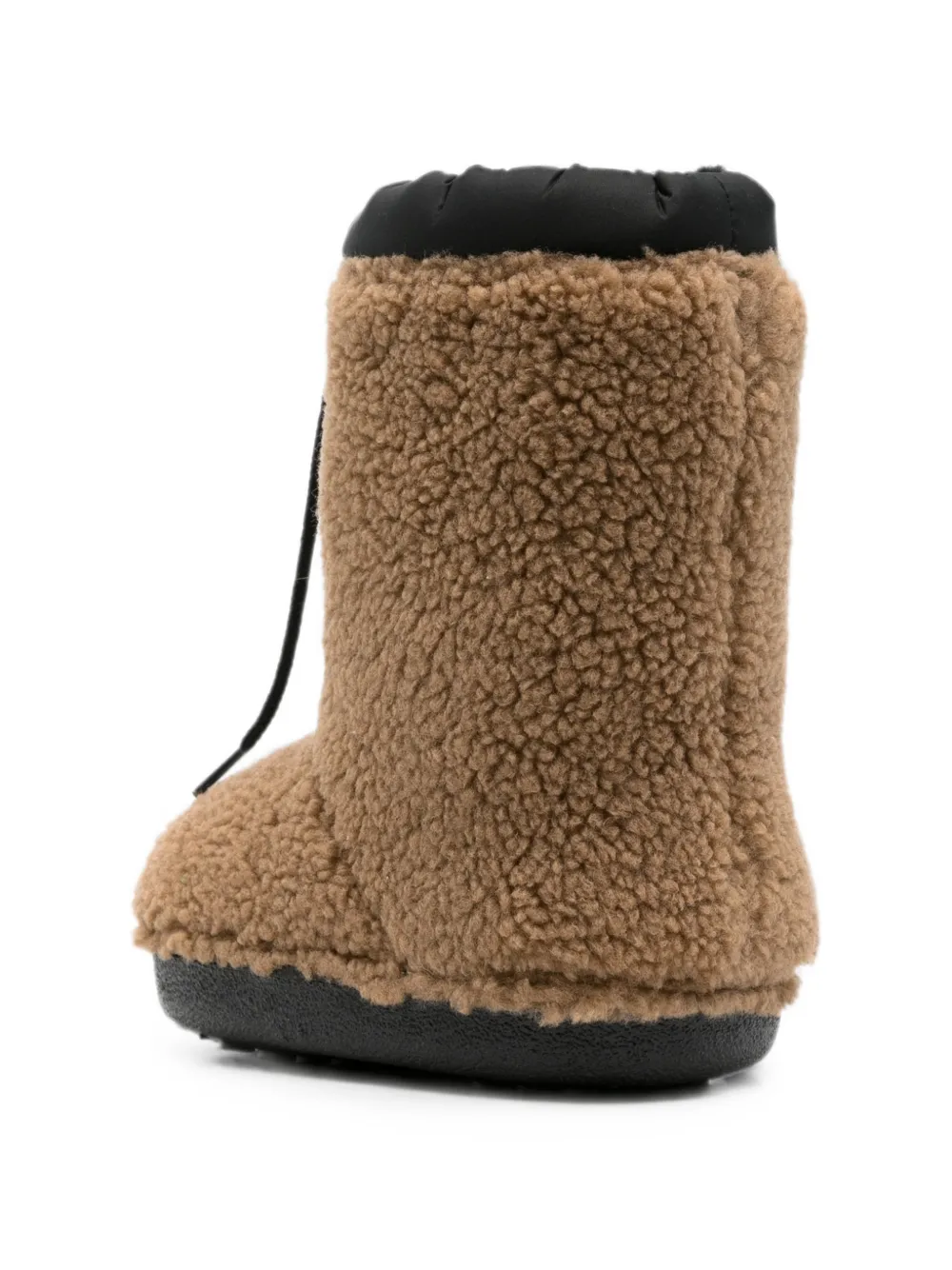 Moschino Kids Laarzen van imitatielamswol met logo-patch Bruin