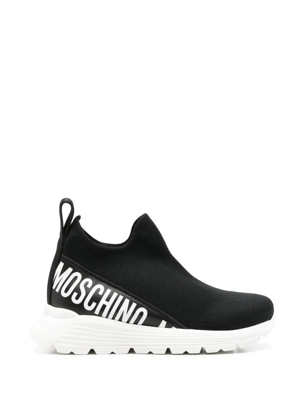 Moschino Kids logo-print slip-on sneakers - Nero