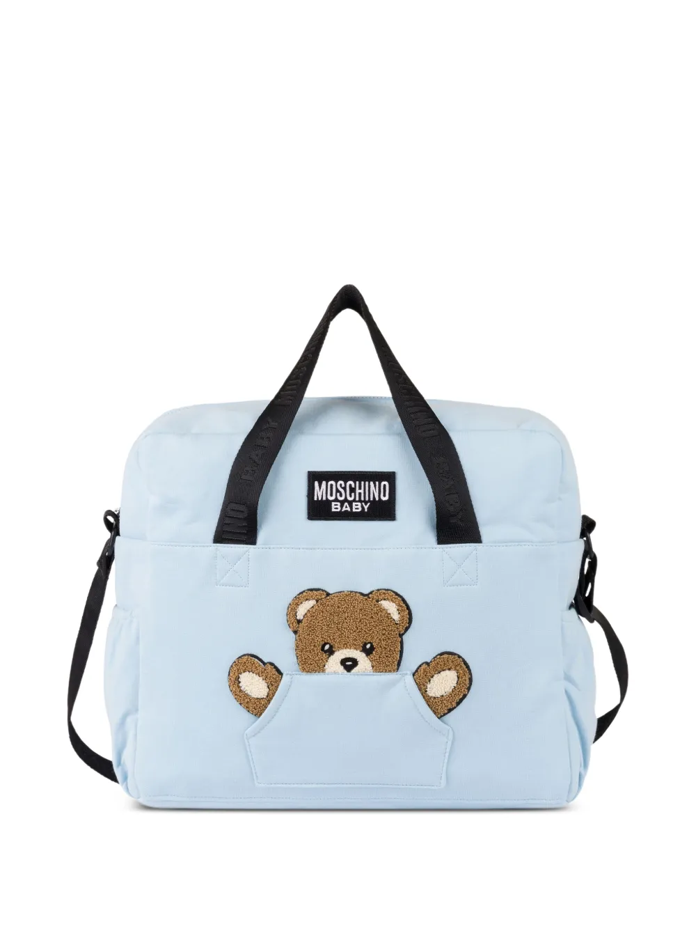 Moschino Kids Teddy Bear patch changing bag - Blu