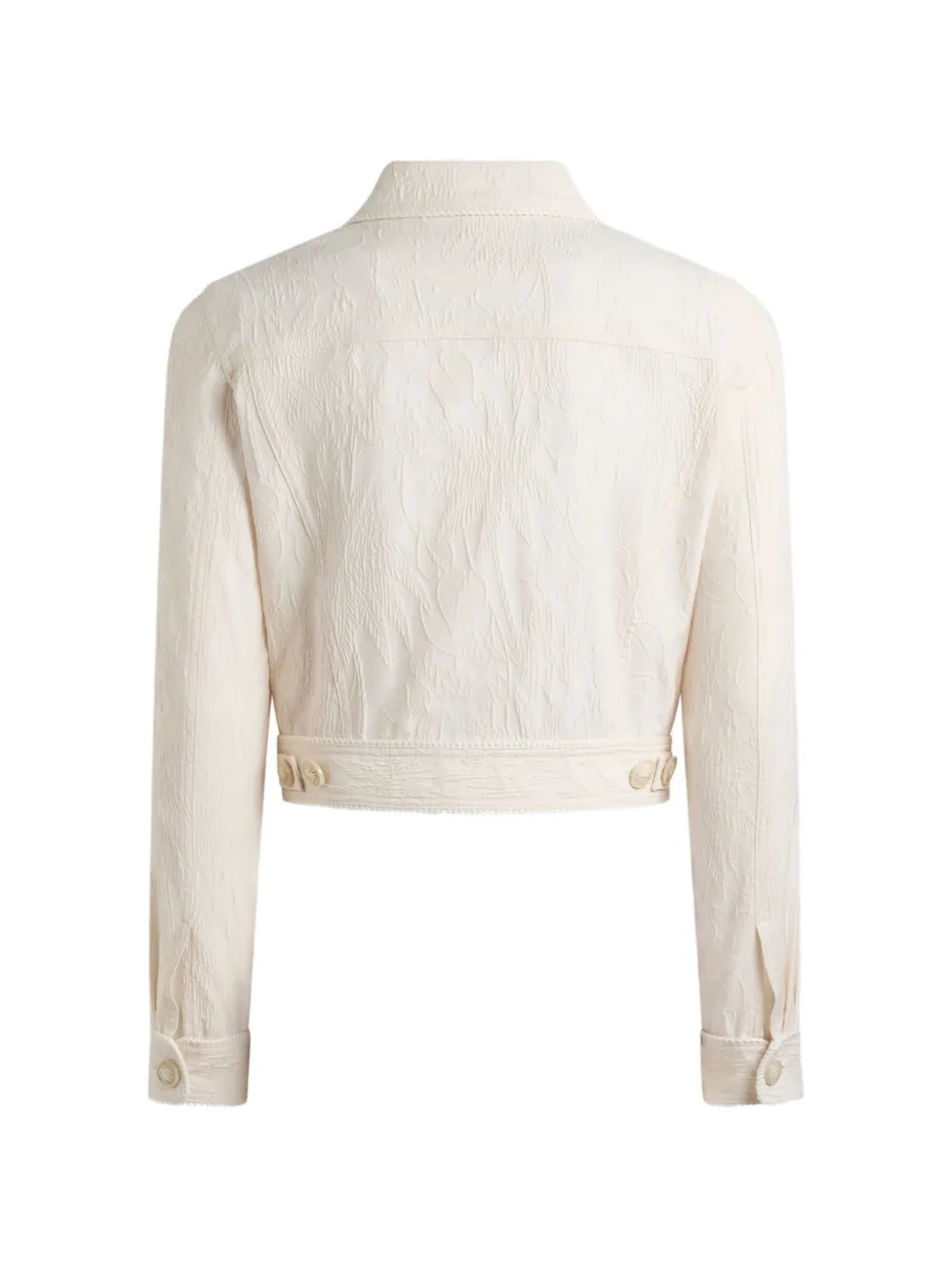 ETRO Cropped jack van stretch-katoenblend met rebrodé kant Beige
