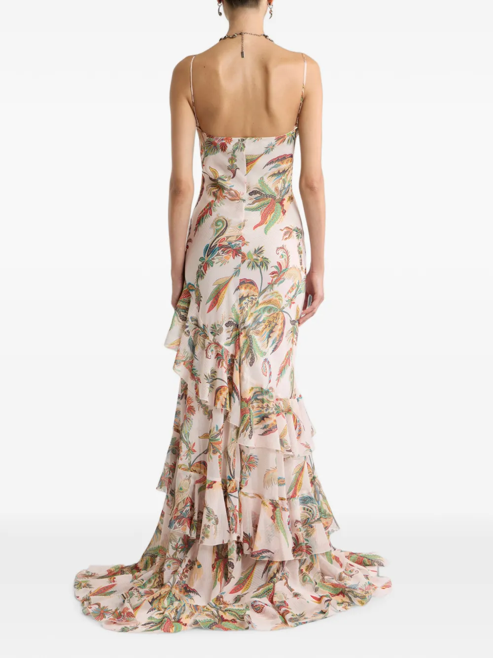 ETRO ruffled paisley-print maxi dress Roze