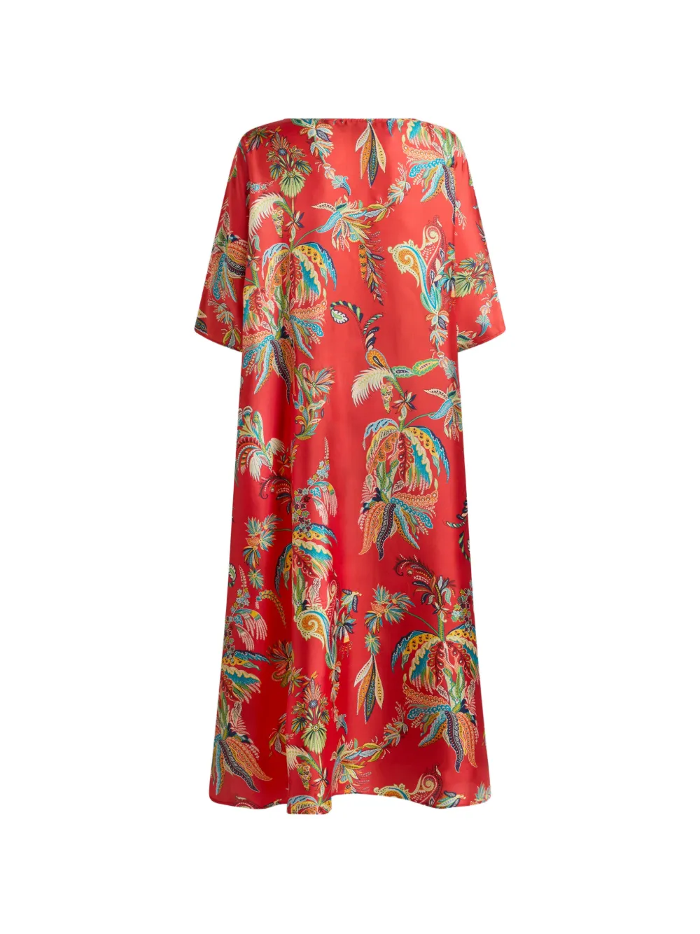 ETRO Zijden twill tuniekjurk met paisley-patroon Rood