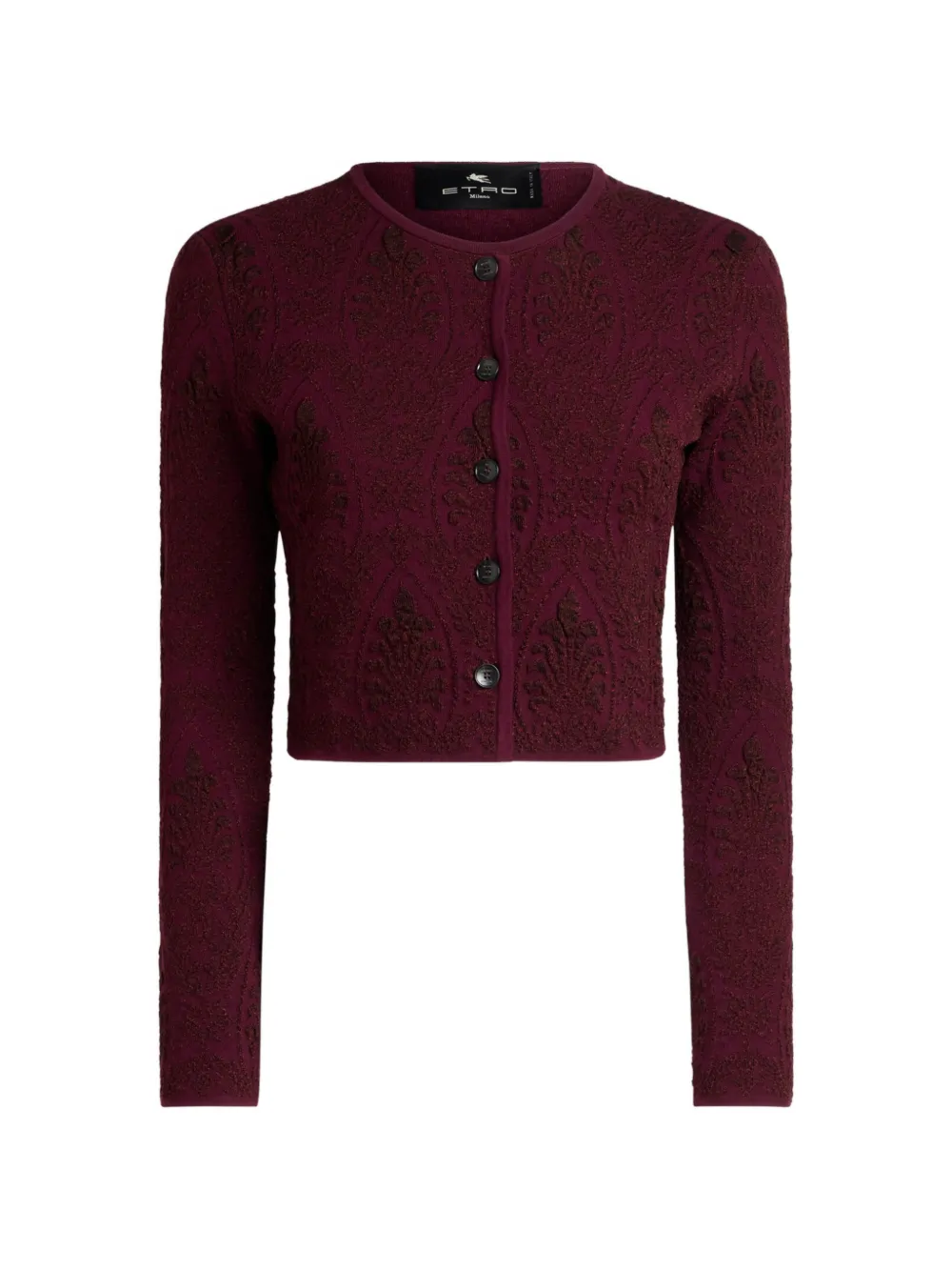 ETRO cropped jacquard cardigan with medallion motif - Rot