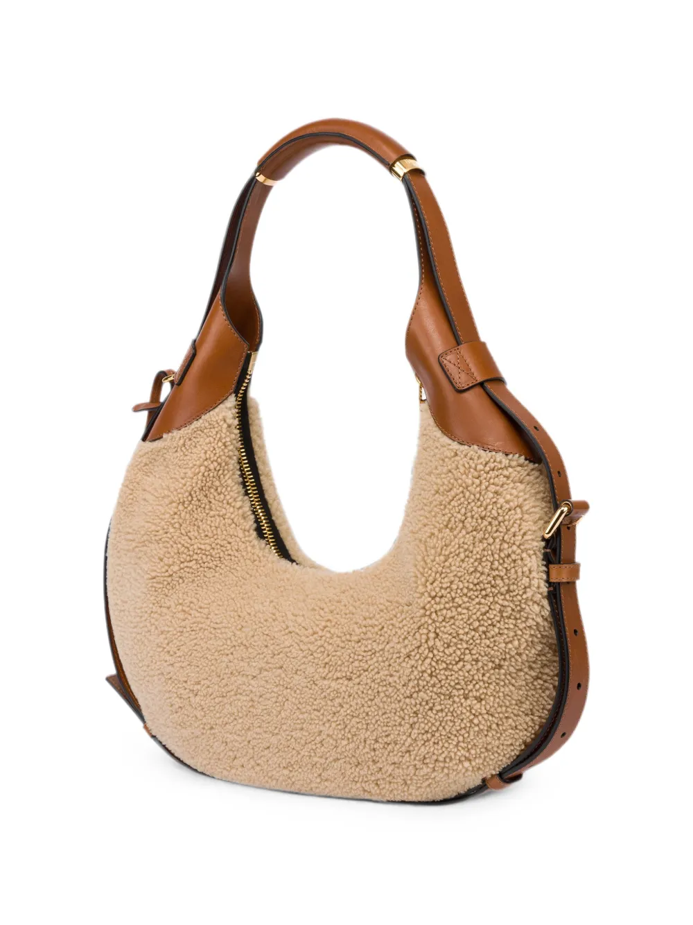Moschino Lammy leren schoudertas Beige