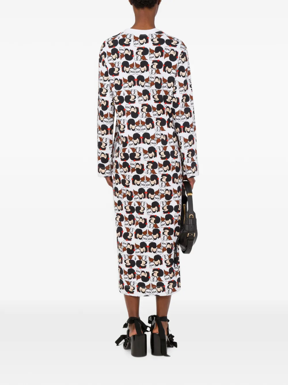 Moschino Jurk met maffalda-print en lange mouwen Wit