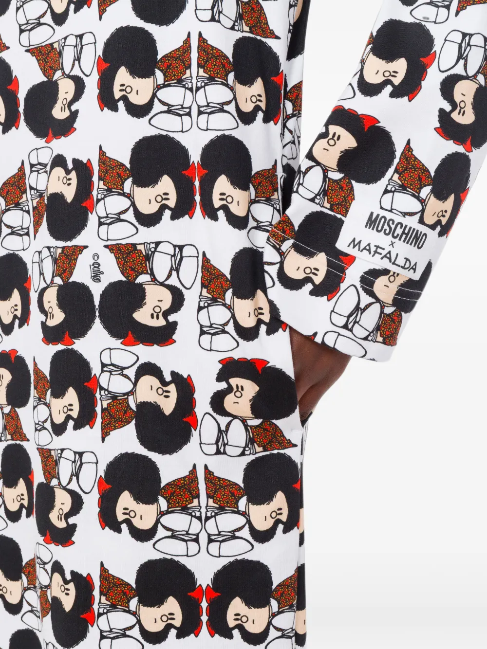 Moschino Jurk met maffalda-print en lange mouwen Wit