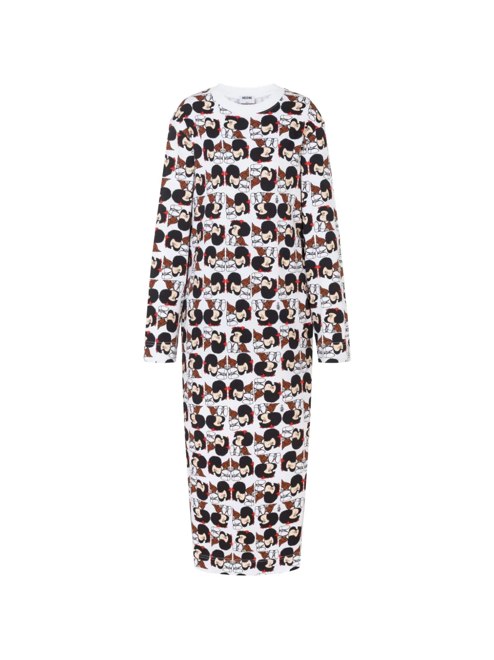 Moschino Jurk met maffalda-print en lange mouwen Wit