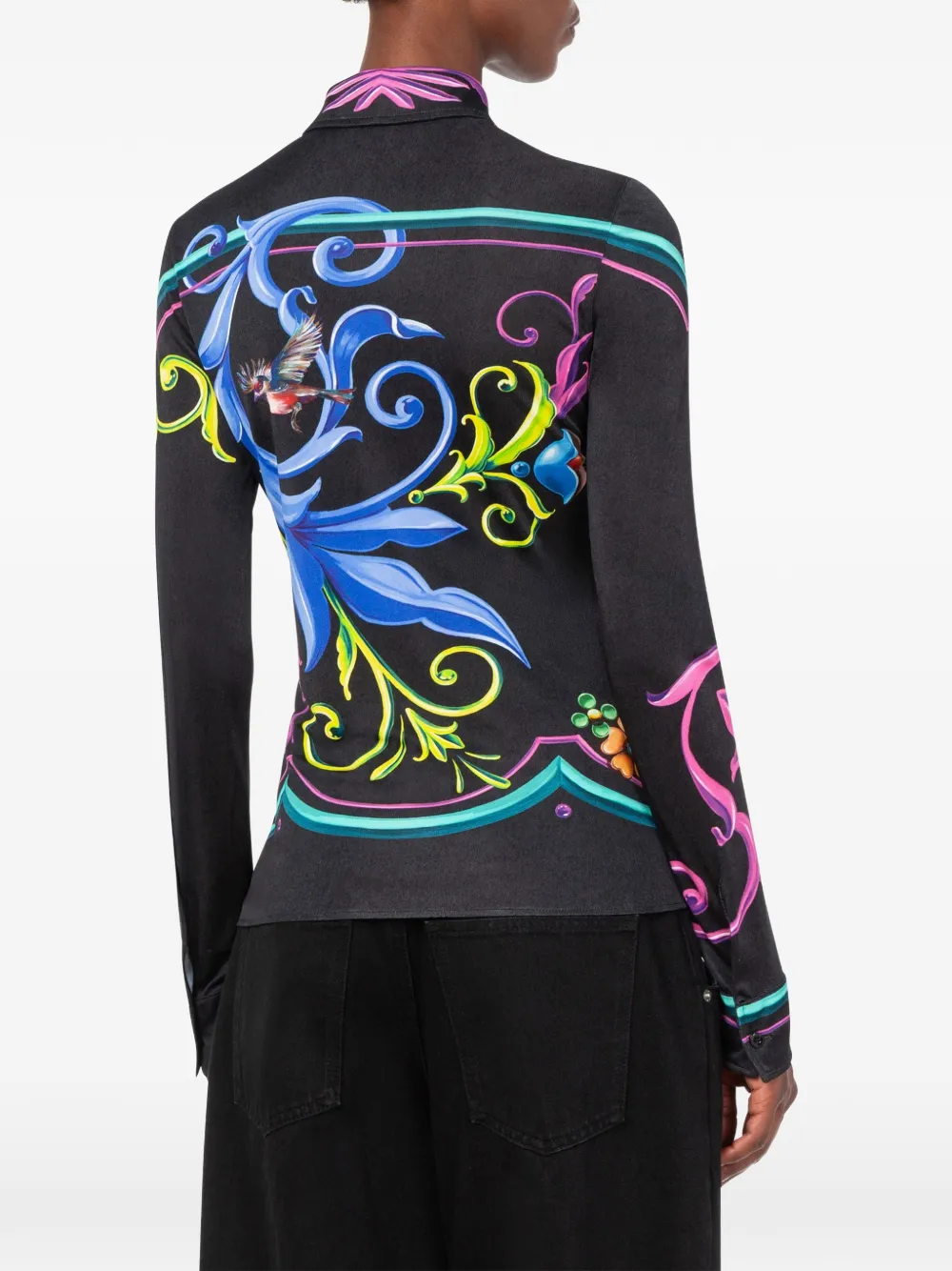 Moschino Blouse met bloemenprint Zwart
